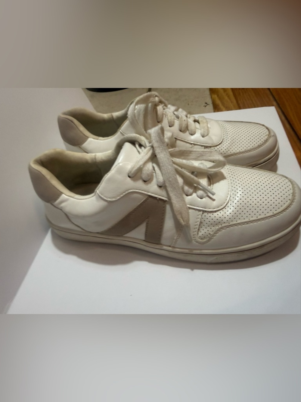 MIA white and tan tennis shoes
